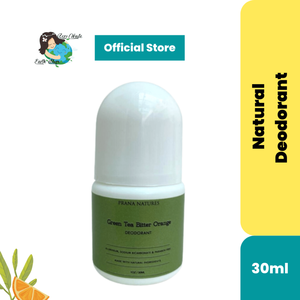 Green Tea Bitter Orange Natural Deodorant (30ml RollOn Refillable Bottle)